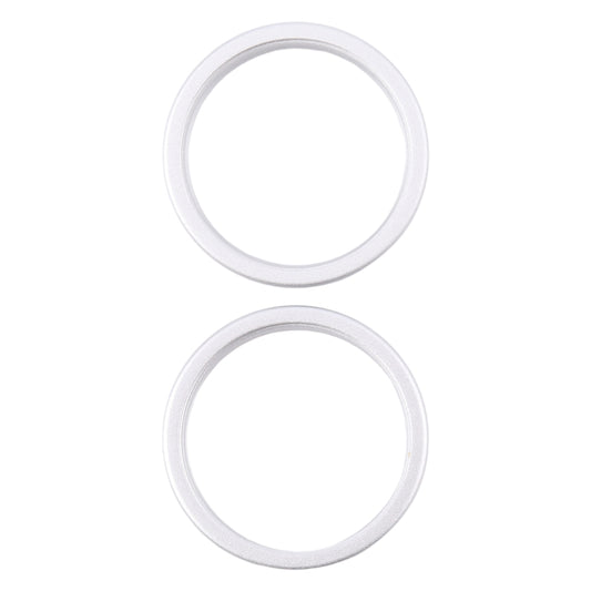 For iPhone 16 2pcs/set Rear Camera Glass Lens Metal Outside Protector Hoop Ring (Silver) -  by PMC Jewellery | Online Shopping South Africa | PMC Jewellery | Buy Now Pay Later Mobicred