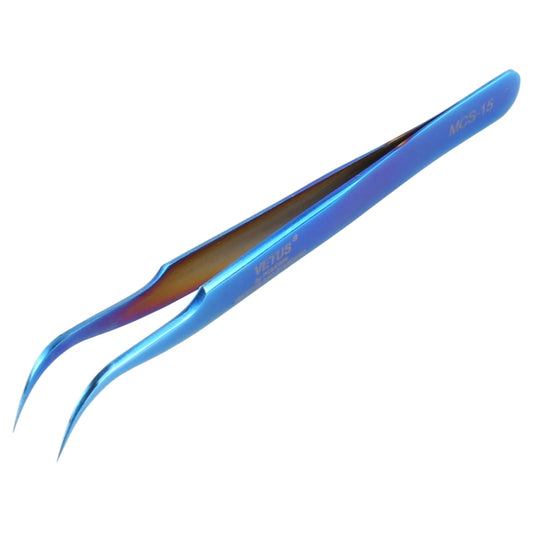 Vetus MCS-15 Bright Blue Curved Tweezers - Tweezers by VETUS | Online Shopping South Africa | PMC Jewellery | Buy Now Pay Later Mobicred