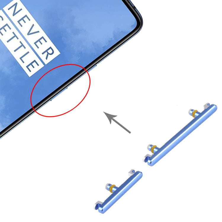 For OnePlus 7T Power Button and Volume Control Button (Blue) - Home key & Side Key by PMC TechLife | Online Shopping South Africa | PMC TechLife
