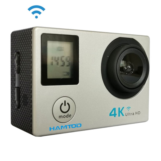 HAMTOD H12 UHD 4K WiFi  Sport Camera with Waterproof Case, Generalplus 4247, 0.66 inch + 2.0 inch LCD Screen, 170 Degree Wide Angle Lens (Silver) - HAMTOD by HAMTOD | Online Shopping South Africa | PMC Jewellery | Buy Now Pay Later Mobicred