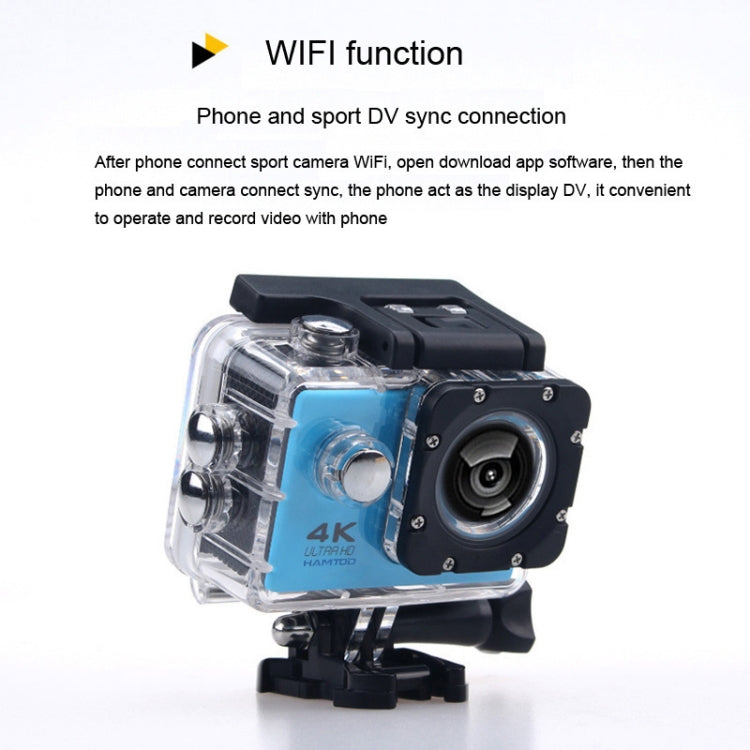 HAMTOD H9A HD 4K WiFi Sport Camera with Waterproof Case, Generalplus 4247, 2.0 inch LCD Screen, 120 Degree Wide Angle Lens (Black) - HAMTOD by HAMTOD | Online Shopping South Africa | PMC Jewellery | Buy Now Pay Later Mobicred