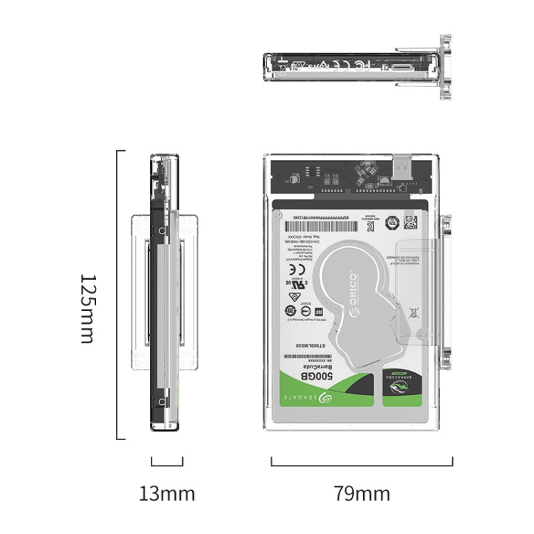 Transparent Series 2.5 inch 10Gbps Hard Drive Enclosure with Stand - HDD Enclosure by ORICO | Online Shopping South Africa | PMC Jewellery | Buy Now Pay Later Mobicred