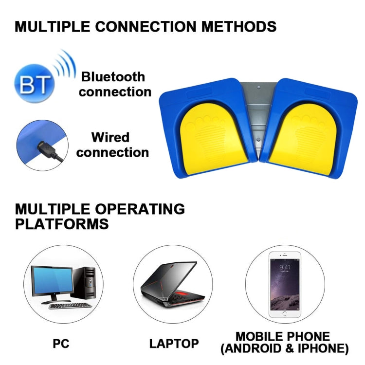 Wireless Bluetooth USB Double Foot Pedal - Switch by PMC TechLife | Online Shopping South Africa | PMC TechLife | Buy Now Pay Later Mobicred