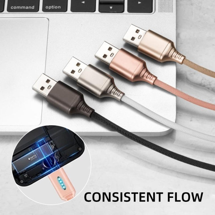 8 Pin Interface Zinc Alloy Marquee Luminous Intelligent Automatic Power off Charging Data Cable(rose gold) - Normal Style Cable by PMC Jewellery | Online Shopping South Africa | PMC Jewellery | Buy Now Pay Later Mobicred