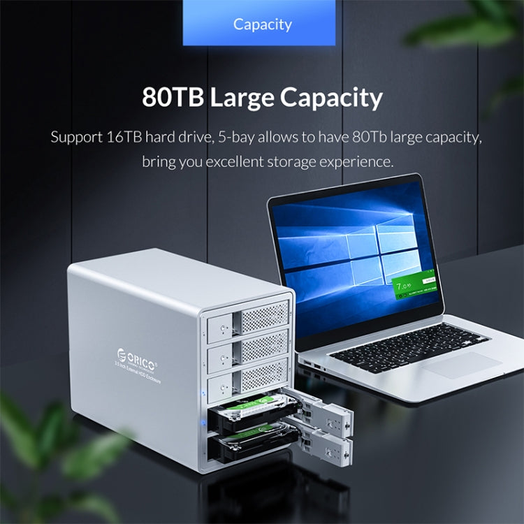 ORICO 9548RU3-BK 3.5-Inch External Hard Drive Enclosure with RAID - HDD Enclosure by ORICO | Online Shopping South Africa | PMC TechLife | Buy Now Pay Later Mobicred