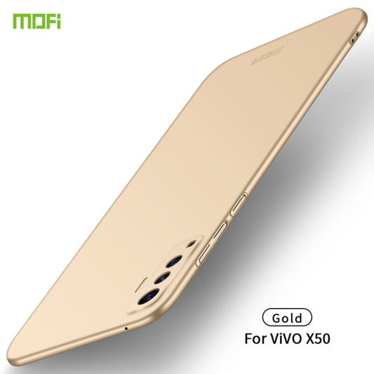 For Vivo X50 MOFI Frosted PC Ultra-thin Hard Case(Gold) - vivo Cases by MOFI | Online Shopping South Africa | PMC Jewellery