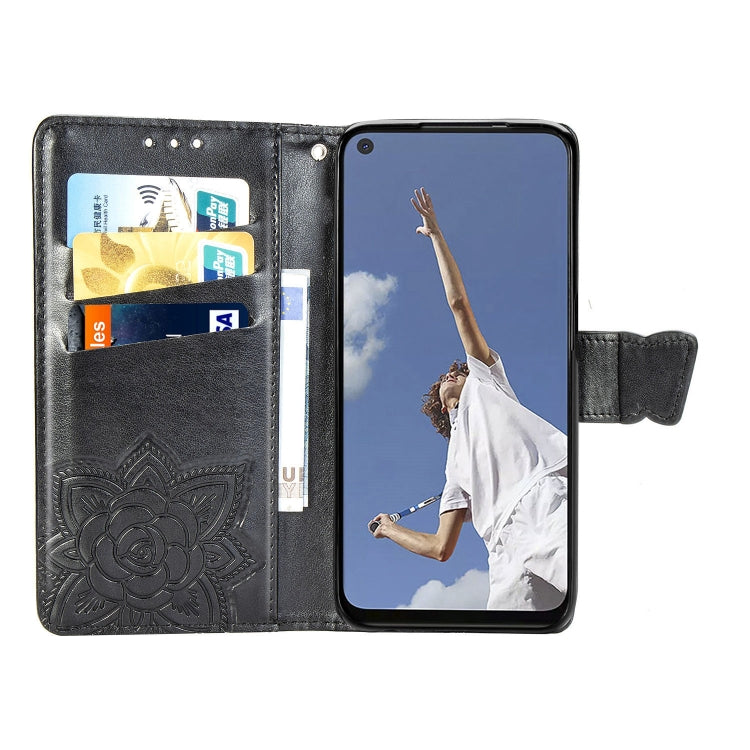 For OPPO A52/A72/A92 Butterfly Love Flower Embossed Horizontal Flip Leather Case with Bracket / Card Slot / Wallet / Lanyard(Black) - OPPO Cases by PMC Jewellery | Online Shopping South Africa | PMC Jewellery | Buy Now Pay Later Mobicred