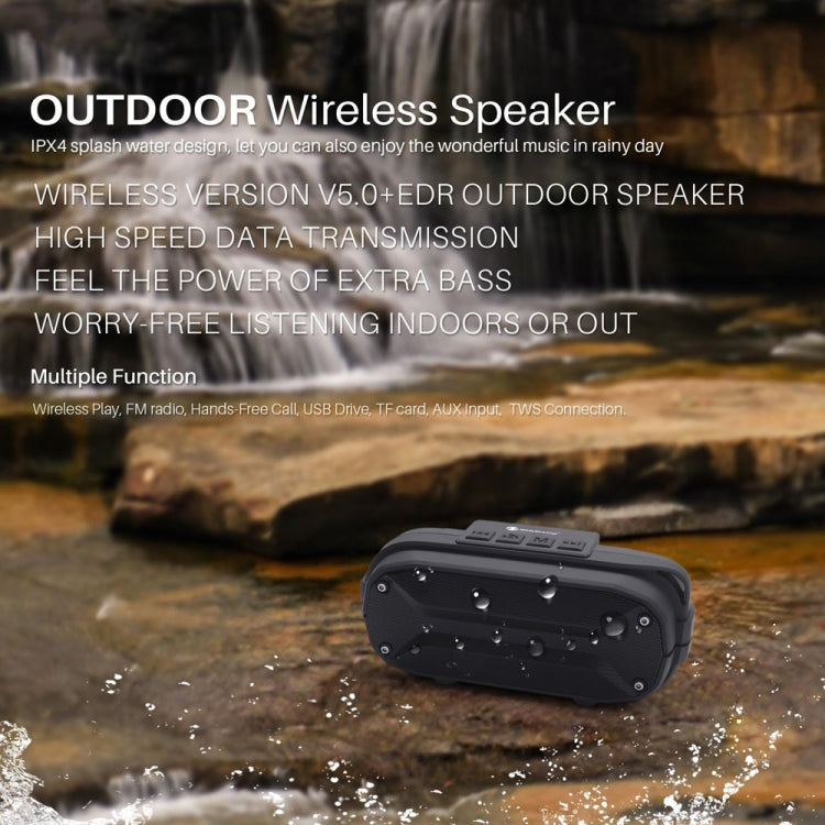 NewRixing NR-3023 Portable Stereo Wireless Bluetooth Speaker, Built-in Microphone, Support TF Card / FM(Green) - Desktop Speaker by NewRixing | Online Shopping South Africa | PMC Jewellery | Buy Now Pay Later Mobicred