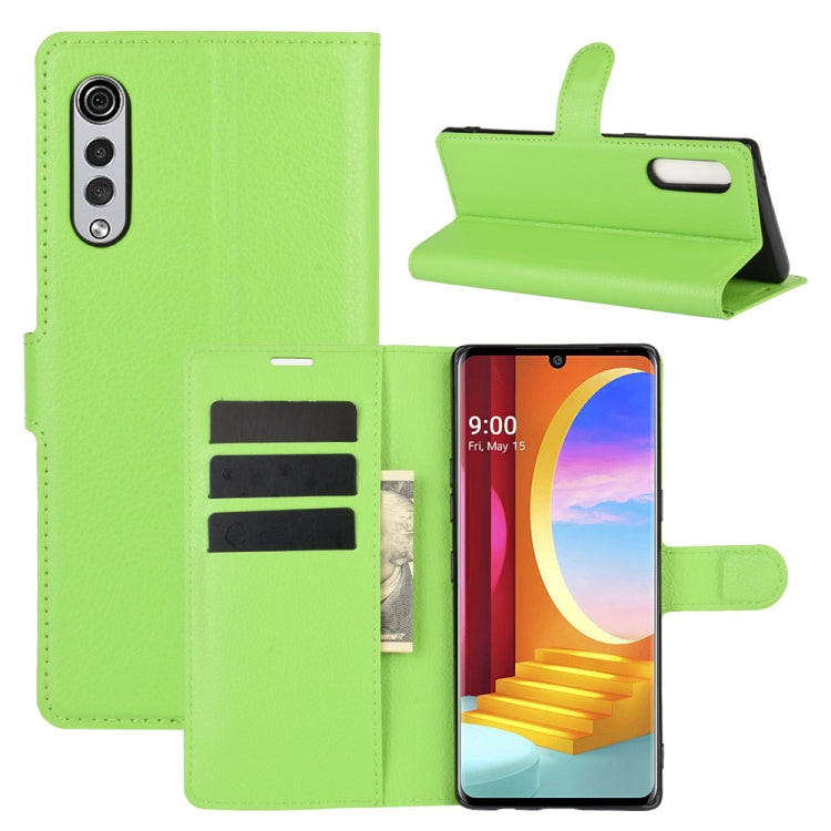 For LG Velvet Litchi Texture Horizontal Flip Protective Case with Holder & Card Slots & Wallet(Green) - LG by PMC Jewellery | Online Shopping South Africa | PMC Jewellery | Buy Now Pay Later Mobicred