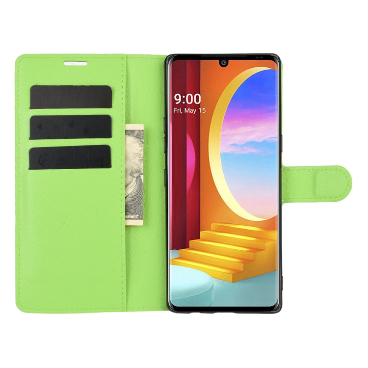 For LG Velvet Litchi Texture Horizontal Flip Protective Case with Holder & Card Slots & Wallet(Green) - LG by PMC Jewellery | Online Shopping South Africa | PMC Jewellery | Buy Now Pay Later Mobicred