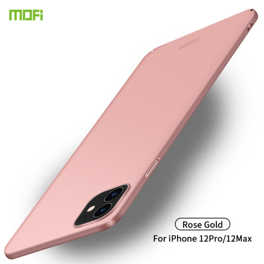 For iPhone 12 / 12 Pro MOFI Frosted PC Ultra-thin Hard Case(Rose gold) - iPhone 12 / 12 Pro Cases by MOFI | Online Shopping South Africa | PMC Jewellery