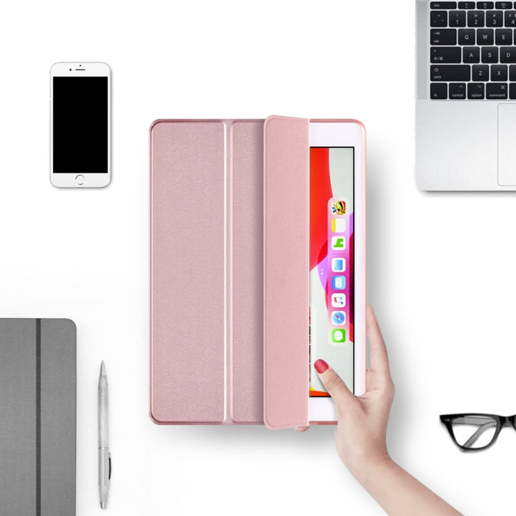 Three-folding Surface PU Leather TPU Matte Soft Bottom Case with Holder & Sleep / Wake-up Function For iPad 10.2 2021 / 2020 / 2019 / iPad Pro 10.5 inch(Mint Green) - iPad 10.2 Cases by PMC TechLife | Online Shopping South Africa | PMC TechLife