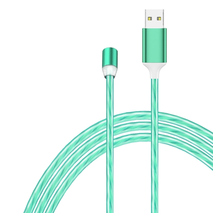 2 in 1 USB to 8 Pin + Micro USB Magnetic Suction Colorful Streamer Mobile Phone Charging Cable, Length: 1m(Green Light) - 2 in 1 Cable by PMC Jewellery | Online Shopping South Africa | PMC Jewellery | Buy Now Pay Later Mobicred