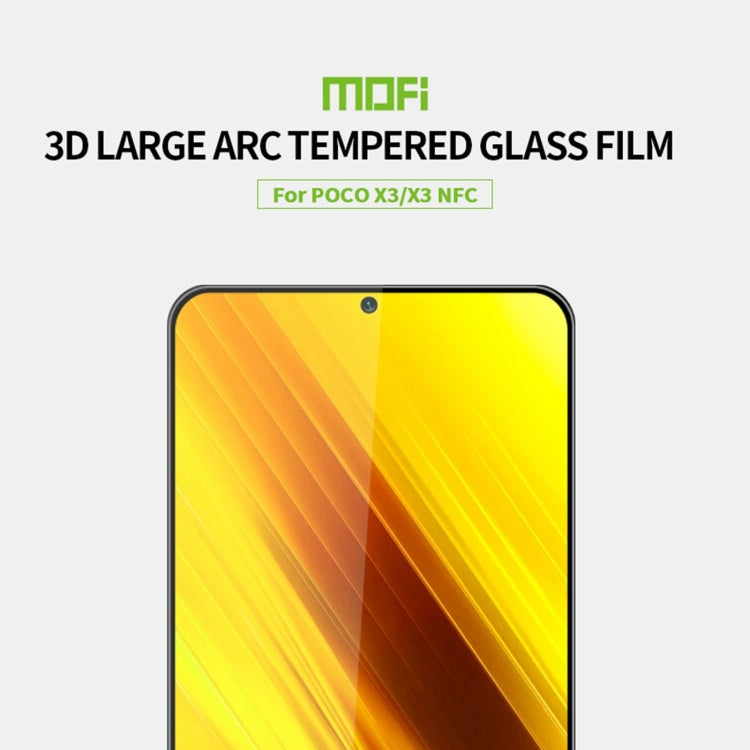 For Xiaomi Poco X3 / X3 NFC MOFI 9H 3D Explosion-proof Curved Screen Tempered Glass Film(Black) -  by MOFI | Online Shopping South Africa | PMC Jewellery