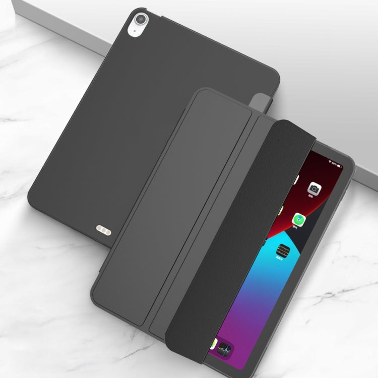 For iPad Air 11 2024 / Air 2022 10.9 Three-folding Surface Leather Matte TPU Bottom Smart Tablet Case(Black) - iPad Air (2022) / (2020) 10.9 Cases by PMC Jewellery | Online Shopping South Africa | PMC Jewellery | Buy Now Pay Later Mobicred
