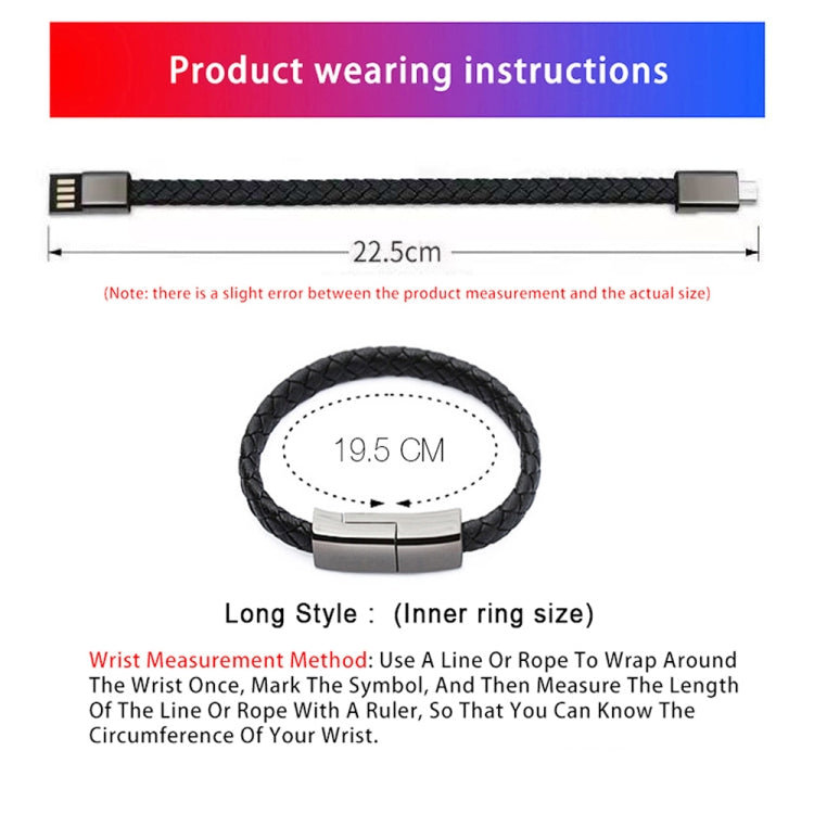 XJ-27 3A USB to USB-C / Type-C Creative Bracelet Data Cable, Cable Length: 22.5cm(Black) - free shipping - PMC TechLife - Order now!