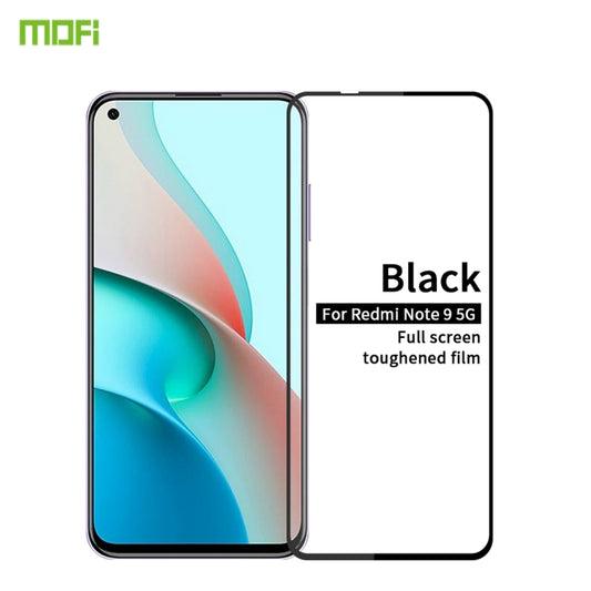 For Xiaomi Redmi Note9 5G MOFI 9H 2.5D Full Screen Tempered Glass Film(Black) -  by MOFI | Online Shopping South Africa | PMC Jewellery