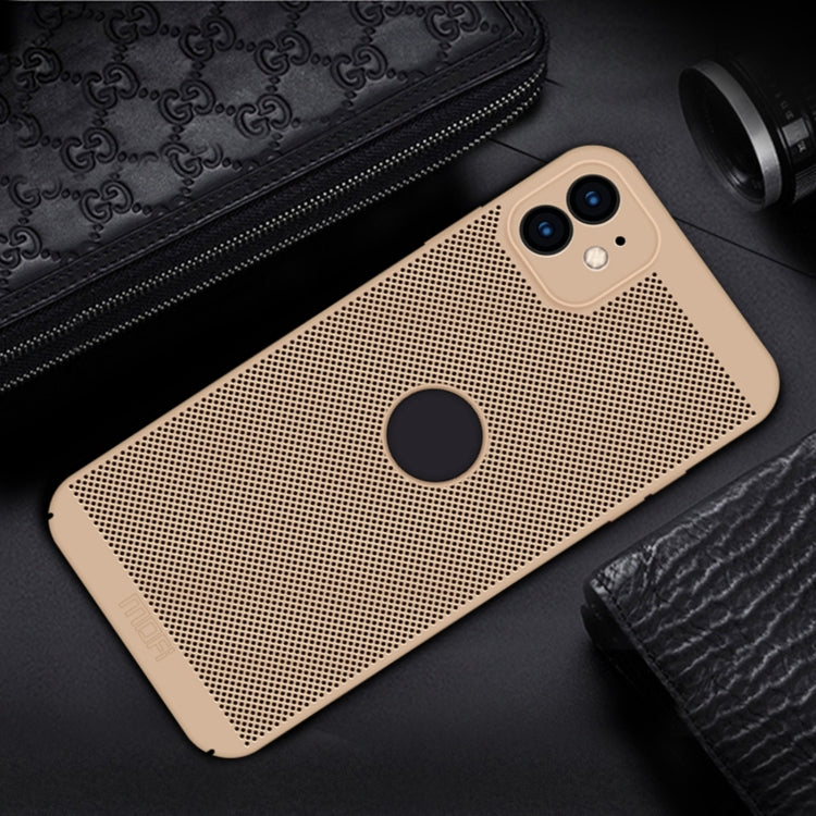 For iPhone 12 mini MOFi Honeycomb Texture Breathable PC Shockproof Protective Back Cover Case (Gold) - iPhone 12 mini Cases by MOFI | Online Shopping South Africa | PMC TechLife | Buy Now Pay Later Mobicred