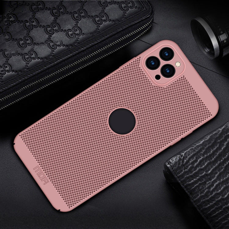 For iPhone 12 Pro MOFi Honeycomb Texture Breathable PC Shockproof Protective Back Cover Case(Rose Gold) - iPhone 12 / 12 Pro Cases by MOFI | Online Shopping South Africa | PMC Jewellery