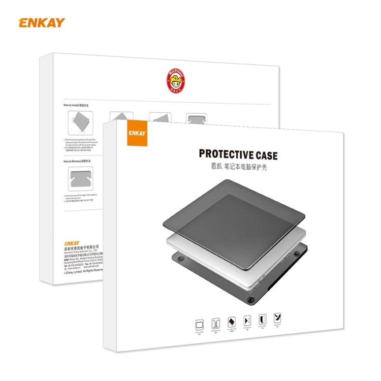 ENKAY 3 in 1 Crystal Laptop Protective Case + US Version TPU Keyboard Film + Anti-dust Plugs Set for MacBook Pro 13.3 inch A1708 (without Touch Bar)(Grey) - MacBook Pro Cases by ENKAY | Online Shopping South Africa | PMC Jewellery | Buy Now Pay Later Mobicred