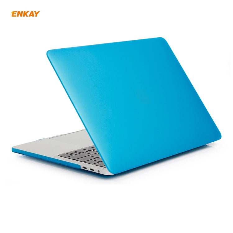 ENKAY 3 in 1 Matte Laptop Protective Case + EU Version TPU Keyboard Film + Anti-dust Plugs Set for MacBook Pro 15.4 inch A1707 & A1990 (with Touch Bar)(Light Blue) - MacBook Pro Cases by ENKAY | Online Shopping South Africa | PMC Jewellery | Buy Now Pay Later Mobicred