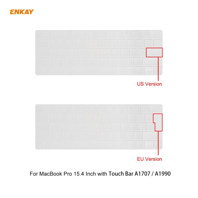 ENKAY 3 in 1 Matte Laptop Protective Case + EU Version TPU Keyboard Film + Anti-dust Plugs Set for MacBook Pro 15.4 inch A1707 & A1990 (with Touch Bar)(White) - MacBook Pro Cases by ENKAY | Online Shopping South Africa | PMC Jewellery | Buy Now Pay Later Mobicred