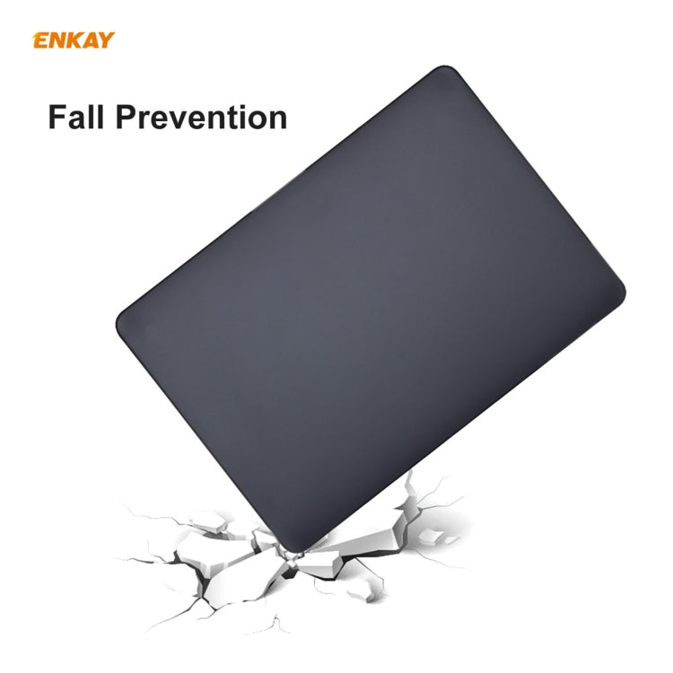 ENKAY 3 in 1 Matte Laptop Protective Case + EU Version TPU Keyboard Film + Anti-dust Plugs Set for MacBook Pro 15.4 inch A1707 & A1990 (with Touch Bar)(Black) - free shipping - PMC Jewellery - Order now!