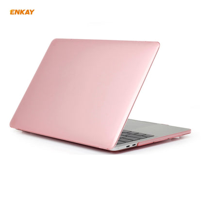 ENKAY 3 in 1 Crystal Laptop Protective Case + US Version TPU Keyboard Film + Anti-dust Plugs Set for MacBook Pro 15.4 inch A1707 & A1990 (with Touch Bar)(Pink) - MacBook Pro Cases by ENKAY | Online Shopping South Africa | PMC Jewellery | Buy Now Pay Later Mobicred