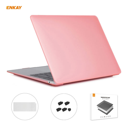 ENKAY 3 in 1 Matte Laptop Protective Case + EU Version TPU Keyboard Film + Anti-dust Plugs Set for MacBook Air 13.3 inch A2179 & A2337 (2020)(Pink) - MacBook Pro Cases by ENKAY | Online Shopping South Africa | PMC Jewellery | Buy Now Pay Later Mobicred