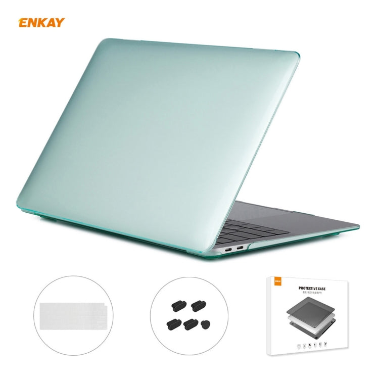 For MacBook Air 13.3 inch A2179 & A2337 2020 ENKAY 3 in 1 Crystal Laptop Protective Case + US Version TPU Keyboard Film + Anti-dust Plugs Set(Green) - MacBook Air Cases by WIWU | Online Shopping South Africa | PMC Jewellery | Buy Now Pay Later Mobicred