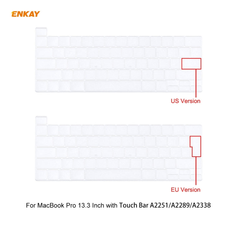 ENKAY 3 in 1 Crystal Laptop Protective Case + US Version TPU Keyboard Film + Anti-dust Plugs Set for MacBook Pro 13.3 inch A2251 & A2289 & A2338 (with Touch Bar)(Pink) - MacBook Pro Cases by ENKAY | Online Shopping South Africa | PMC Jewellery | Buy Now Pay Later Mobicred