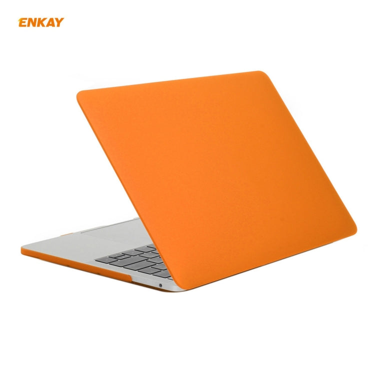 ENKAY 3 in 1 Matte Laptop Protective Case + EU Version TPU Keyboard Film + Anti-dust Plugs Set for MacBook Pro 13.3 inch A2251 & A2289 & A2338 (with Touch Bar)(Orange) - MacBook Pro Cases by ENKAY | Online Shopping South Africa | PMC Jewellery | Buy Now Pay Later Mobicred