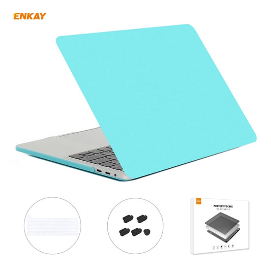 ENKAY 3 in 1 Matte Laptop Protective Case + US Version TPU Keyboard Film + Anti-dust Plugs Set for MacBook Pro 16 inch A2141 (with Touch Bar)(Cyan) - MacBook Pro Cases by ENKAY | Online Shopping South Africa | PMC Jewellery | Buy Now Pay Later Mobicred