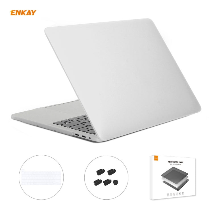 ENKAY 3 in 1 Matte Laptop Protective Case + EU Version TPU Keyboard Film + Anti-dust Plugs Set for MacBook Pro 16 inch A2141 (with Touch Bar)(White) - MacBook Pro Cases by ENKAY | Online Shopping South Africa | PMC Jewellery | Buy Now Pay Later Mobicred