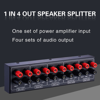 1 In And 4 Out Amplifier Sound Speaker Distributor, 4-Area Sound Source, Signal Distribution Panel, Single Audio Input, 300W Per Channel -  by PMC Jewellery | Online Shopping South Africa | PMC Jewellery | Buy Now Pay Later Mobicred