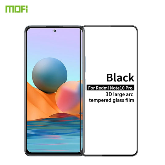 For Xiaomi Redmi Note 10 Pro / Note 10 Pro Max MOFI 9H 3D Explosion-proof Curved Screen Tempered Glass Film(Black) -  by MOFI | Online Shopping South Africa | PMC Jewellery