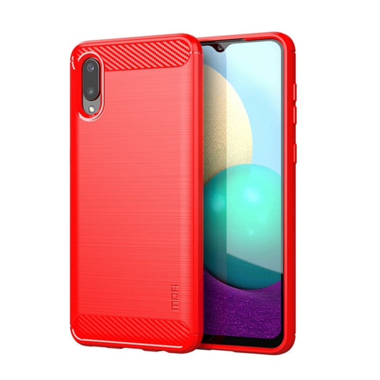 For Samsung Galaxy A02 / M02 MOFI Gentleness Series Brushed Texture Carbon Fiber Soft TPU Case(Red) - Galaxy Phone Cases by MOFI | Online Shopping South Africa | PMC Jewellery