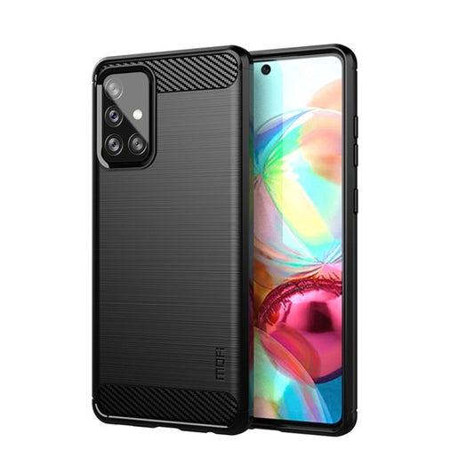 For Samsung Galaxy A72 5G/4G MOFI Gentleness Series Brushed Texture Carbon Fiber Soft TPU Case(Black) - Galaxy Phone Cases by MOFI | Online Shopping South Africa | PMC Jewellery