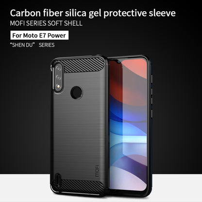 For Motorola Moto E7 Power MOFI Gentleness Series Brushed Texture Carbon Fiber Soft TPU Case(Black) - Motorola Cases by MOFI | Online Shopping South Africa | PMC Jewellery