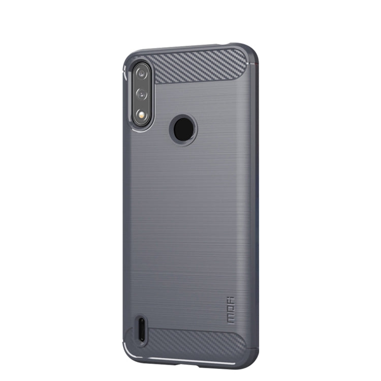 For Motorola Moto E7 Power MOFI Gentleness Series Brushed Texture Carbon Fiber Soft TPU Case(Gray) - Motorola Cases by MOFI | Online Shopping South Africa | PMC Jewellery