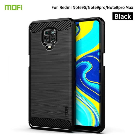 For Xiaomi Redmi Note 9s / Note 9 Pro / Note 9 Pro Max / Foco M2 Pro MOFI Gentleness Series Brushed Texture Carbon Fiber Soft TPU Case(Black) - Xiaomi Cases by MOFI | Online Shopping South Africa | PMC Jewellery