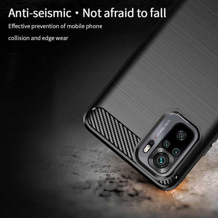 For Xiaomi Redmi Note 10 / Note 10S MOFI Gentleness Series Brushed Texture Carbon Fiber Soft TPU Case(Black) - Xiaomi Cases by MOFI | Online Shopping South Africa | PMC TechLife | Buy Now Pay Later Mobicred