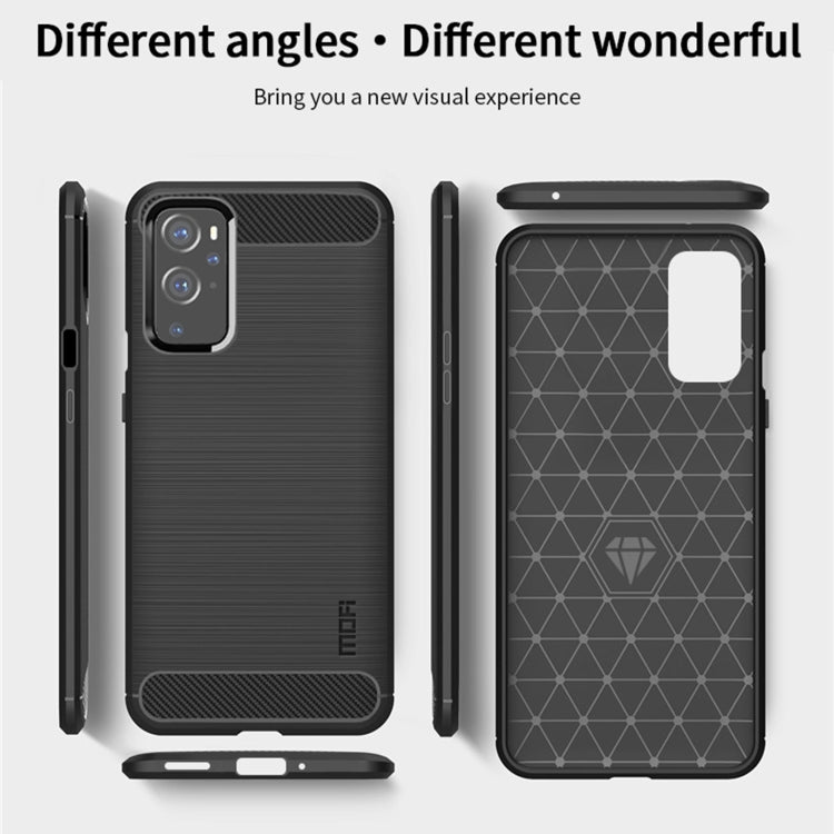 For OnePlus 9 Pro MOFI Gentleness Series Brushed Texture Carbon Fiber Soft TPU Case(Black) - OnePlus Cases by MOFI | Online Shopping South Africa | PMC TechLife | Buy Now Pay Later Mobicred