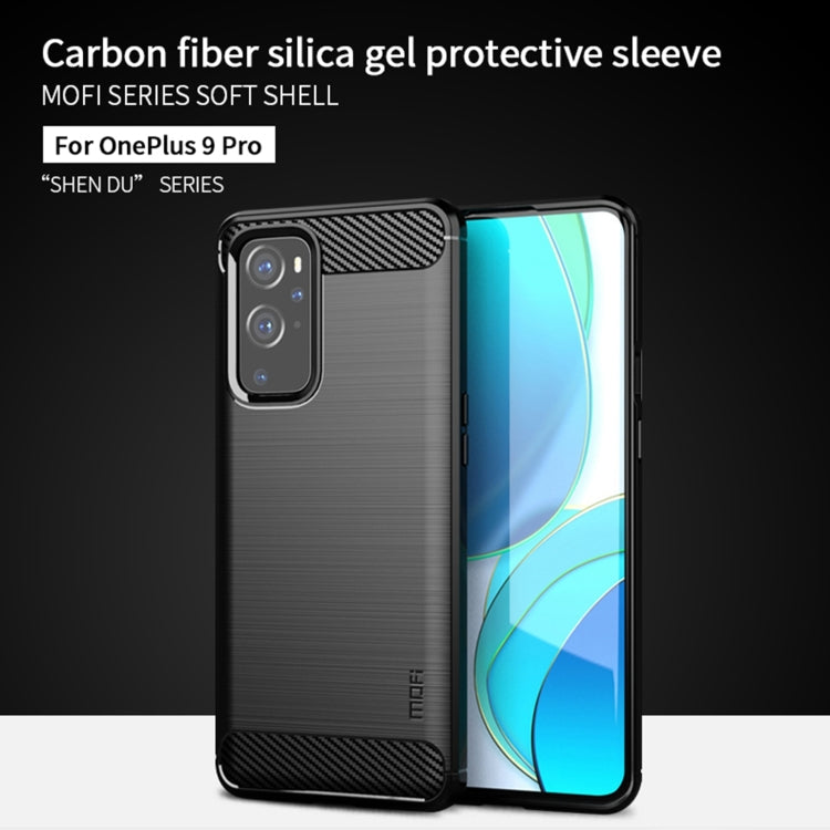 For OnePlus 9 Pro MOFI Gentleness Series Brushed Texture Carbon Fiber Soft TPU Case(Blue) - free shipping - PMC TechLife - Order now!