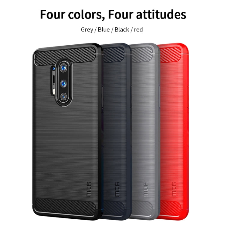 For OnePlus 8 Pro MOFI Gentleness Series Brushed Texture Carbon Fiber Soft TPU Case(Red) - OnePlus Cases by MOFI | Online Shopping South Africa | PMC Jewellery