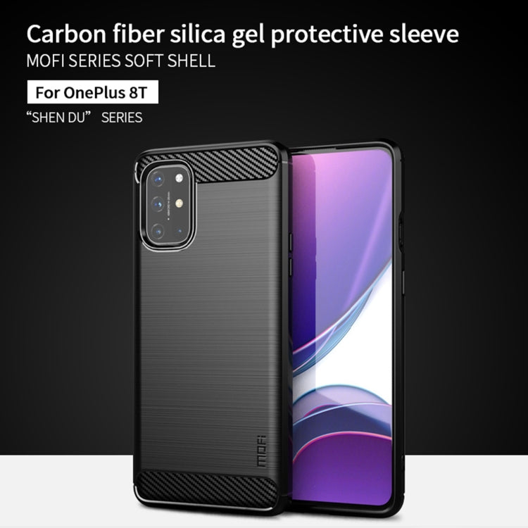 For OnePlus 8T MOFI Gentleness Series Brushed Texture Carbon Fiber Soft TPU Case(Black) - OnePlus Cases by MOFI | Online Shopping South Africa | PMC Jewellery