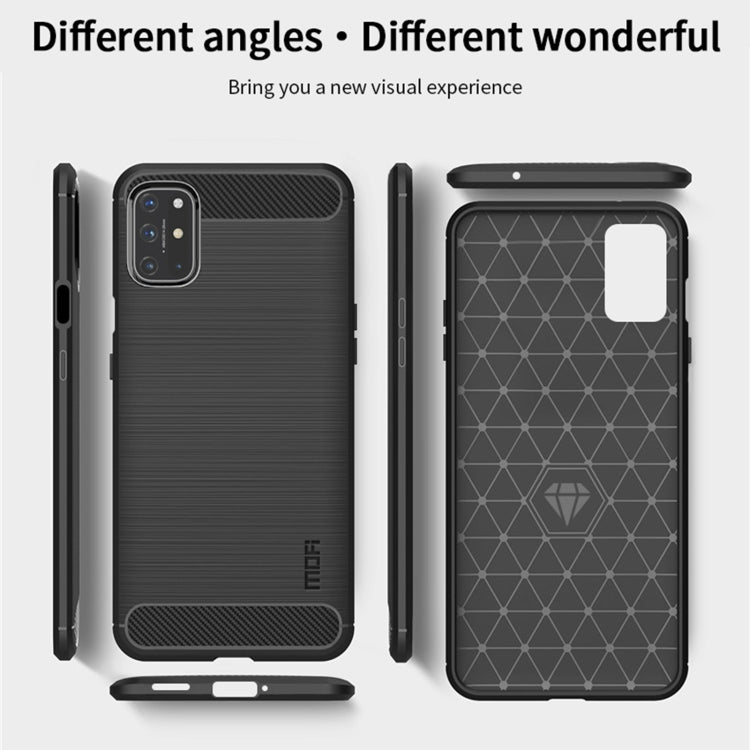 For OnePlus 8T MOFI Gentleness Series Brushed Texture Carbon Fiber Soft TPU Case(Black) - OnePlus Cases by MOFI | Online Shopping South Africa | PMC Jewellery