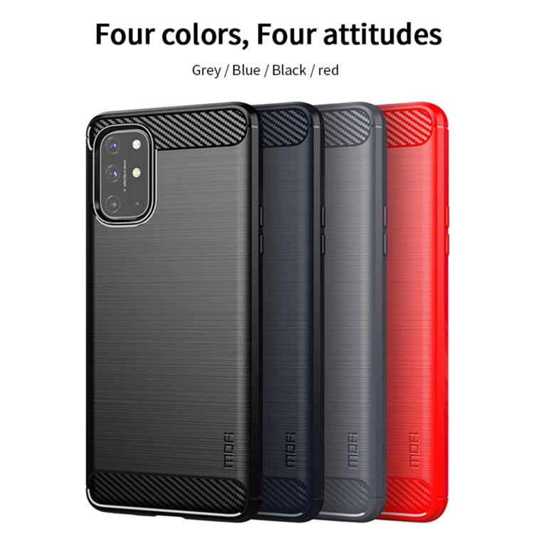 For OnePlus 8T MOFI Gentleness Series Brushed Texture Carbon Fiber Soft TPU Case(Red) - OnePlus Cases by MOFI | Online Shopping South Africa | PMC Jewellery