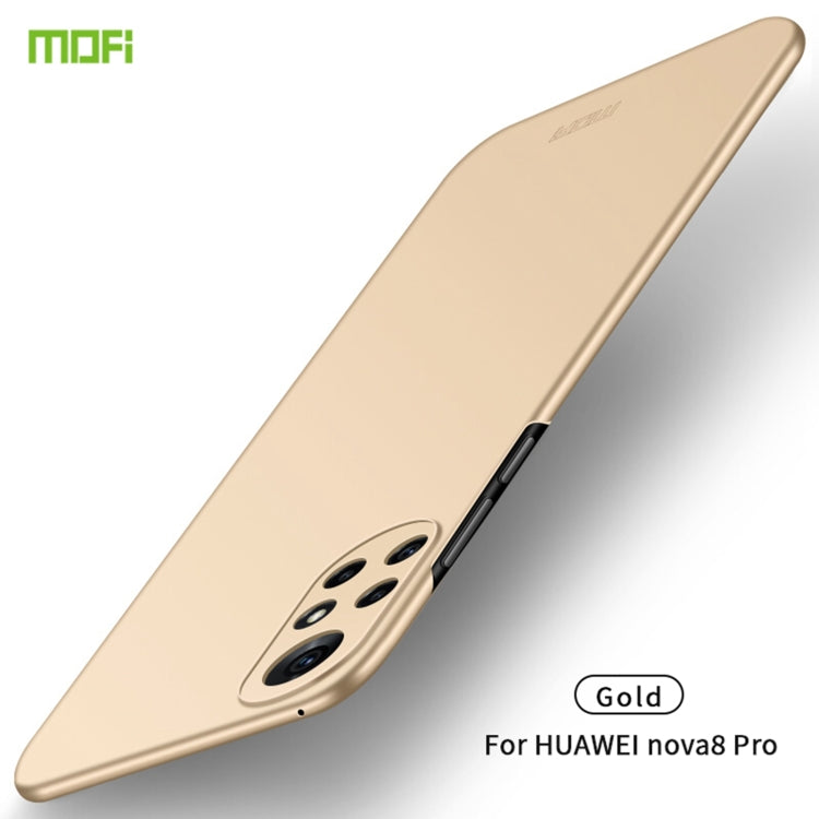 For Huawei Nova 8 Pro MOFI Frosted PC Ultra-thin Hard Case(Gold) - Huawei Cases by MOFI | Online Shopping South Africa | PMC Jewellery