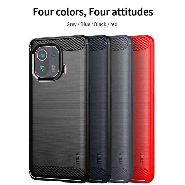 For Xiaomi Mi 11 Pro MOFI Gentleness Series Brushed Texture Carbon Fiber Soft TPU Case(Gray) - Xiaomi Cases by MOFI | Online Shopping South Africa | PMC Jewellery | Buy Now Pay Later Mobicred